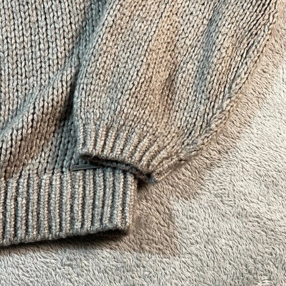 Abercrombie & Fitch Mock Neck Long Sleeve Gray Pullover Knit Sweater XL Ribbed - Picture 2 of 12